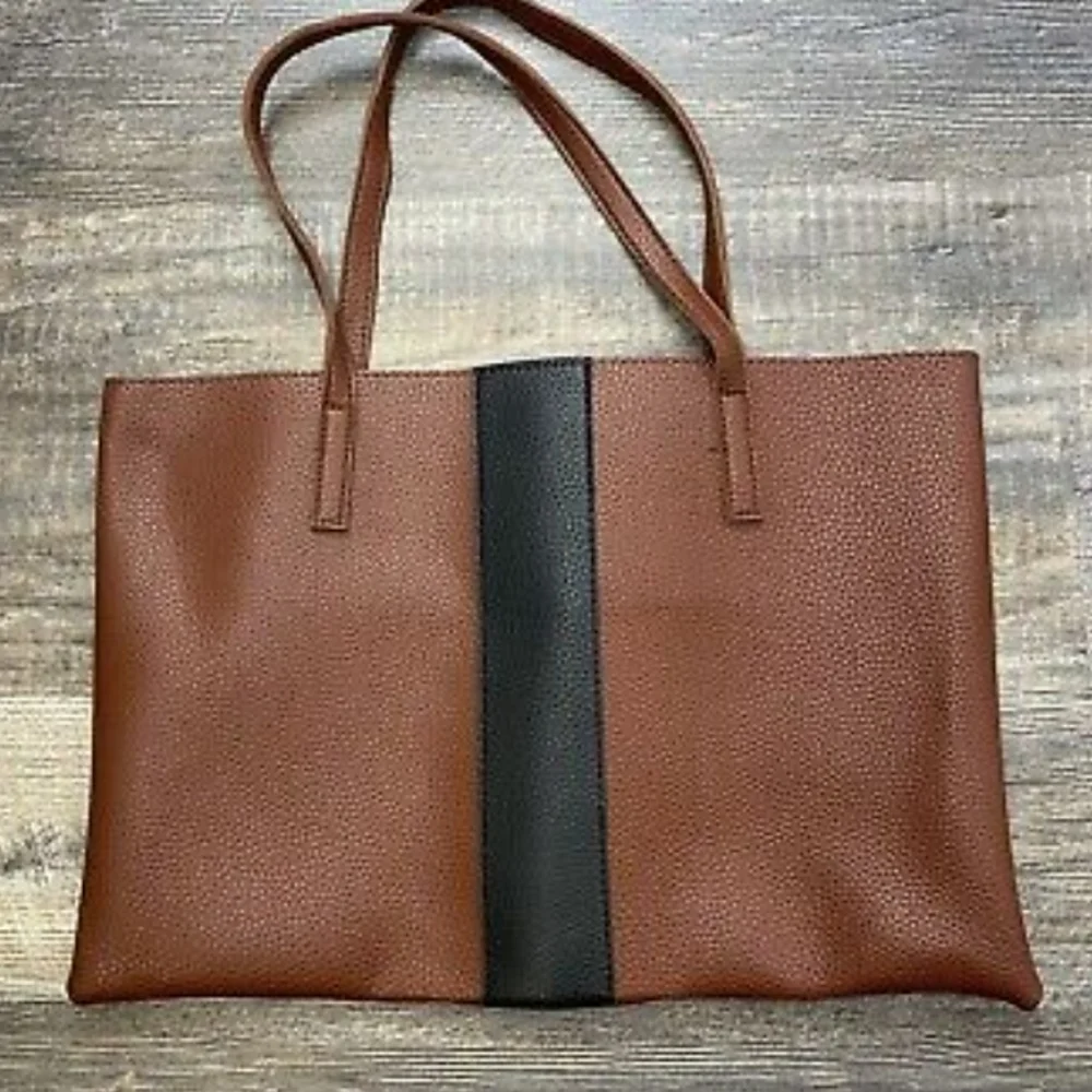 Vince Camuto Brown, Black Leather Tote